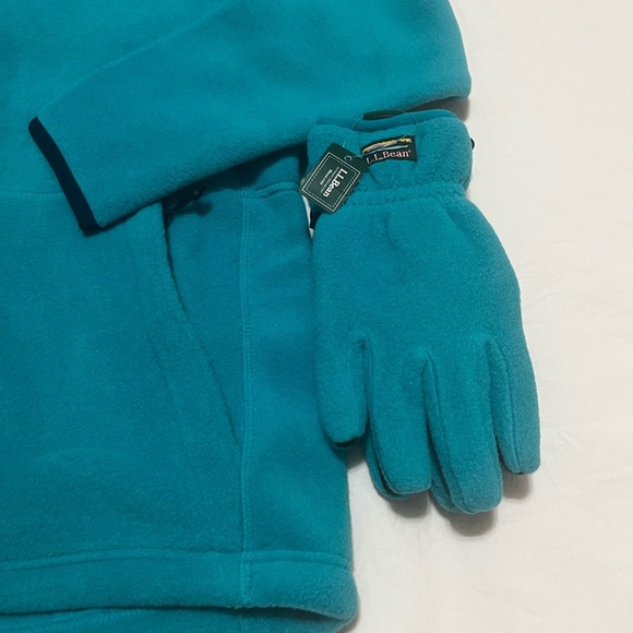 L.L. Bean Jacket Girls M -10-12 Blue Mountain Classic Fleece Hooded Full Zip - Picture 2 of 14